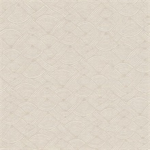 Geo Taupe Swirl Motif Wave Wallpaper