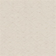 Geo Taupe Swirl Motif Wave Wallpaper