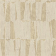 Geo White Point Wood Effect Motif Vertical Wood Fabric Wallpaper
