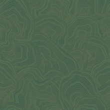 Geodes Green Metallic Faux Stone Wallpaper