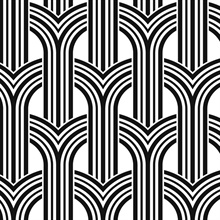 Geometric Arches Geometric Ebony & Lace Peel and Stick Wallpaper