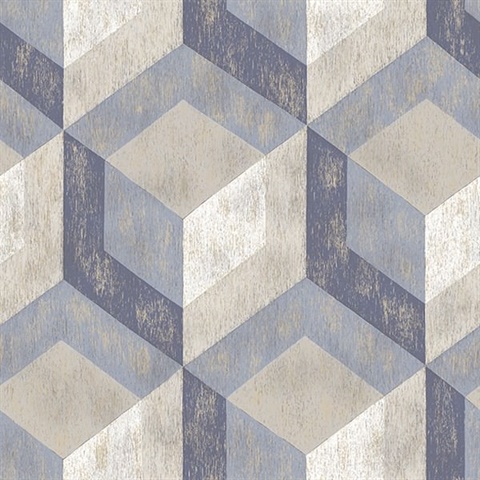 Geometric Blue Rustic Tile