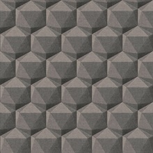 Geometric Charcoal Motif Hexagon Textured Fabric Wallpaper