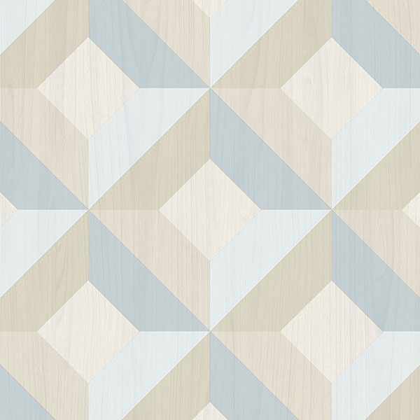CK36618 - Creative Kitchens | Geometric Diamonds On Faux Wood Wallpaper |  Wallpaper Boulevard