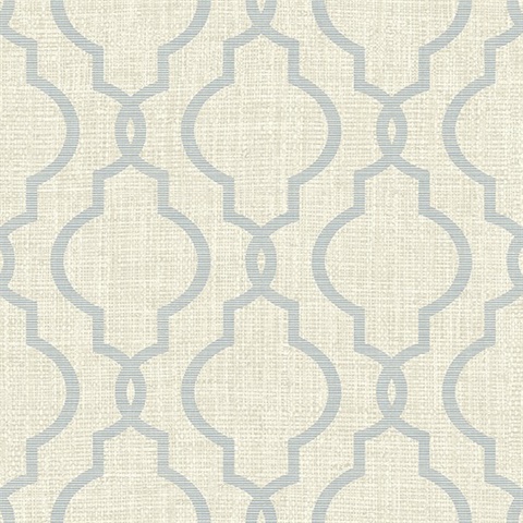 Geometric Jute Grey Quatrefoil