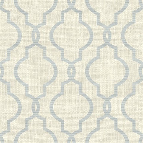 Geometric Jute Grey Quatrefoil