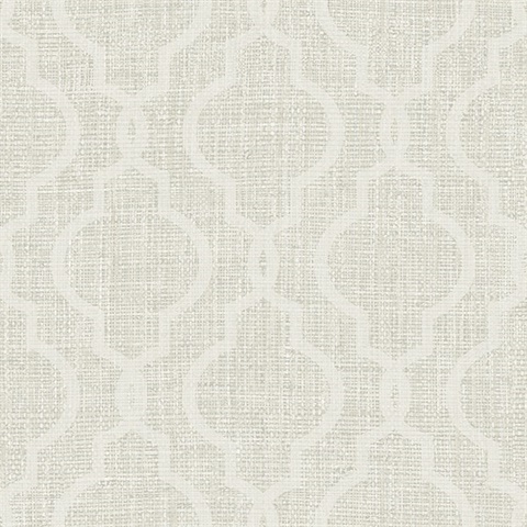 Geometric Jute White Quatrefoil