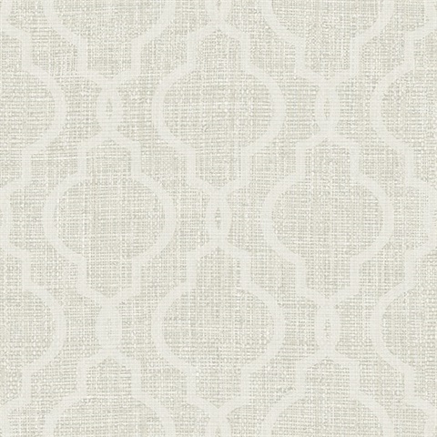 Geometric Jute White Quatrefoil