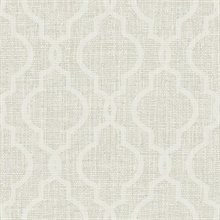 Geometric Jute White Quatrefoil