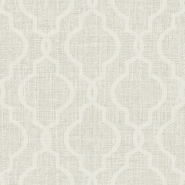 Geometric Jute White Quatrefoil Wallpaper | PS41700 | Modern Textured ...