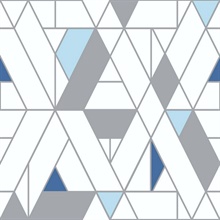 Geometric Kaleidoscope Blue & Grey Peel and Stick Wallpaper