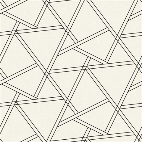 Geometric Railroad Geometric Pearl Shimmer & Ebony Peel and Stick Wall