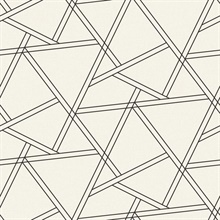 Geometric Railroad Geometric Pearl Shimmer & Ebony Peel and Stick Wall