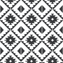 Geometric Southwest Tile Black Peel and Stick Wallpaper