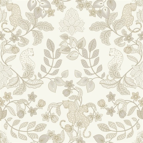 Getty Cream Jungle Damask Wallpaper