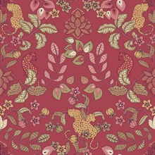 Getty Rasberry Jungle Damask Wallpaper