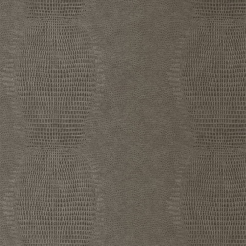 Gharial Mocha Brown Crocodile Skin Textured Wallpaper