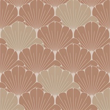 Giant Art Deco Gingko Leaf Burnt Orange Ochre Wallpaper