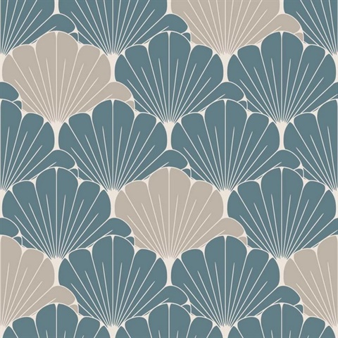 Giant Art Deco Gingko Leaf Green Wallpaper