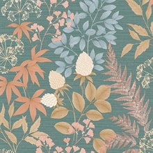 Gilded Bloom Green Ground Wallpaper