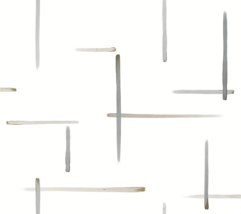 Gilded Sumi-E Black & Gold Paint Strokes Wallpaper