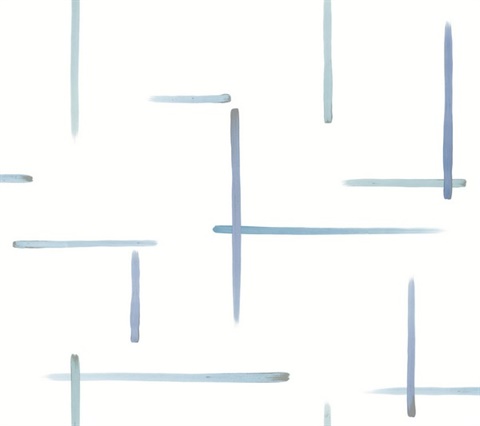 Gilded Sumi-E Blue & Glint Paint Strokes Wallpaper