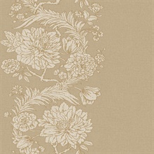 Gisela Neutral Floral Columns Wallpaper