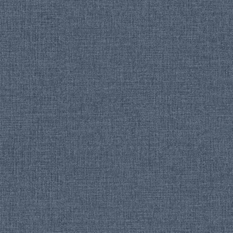 Glen Dark Blue Textured Linen Wallpaper