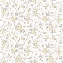 Glinda Light Yellow Floral Trail Wallpaper