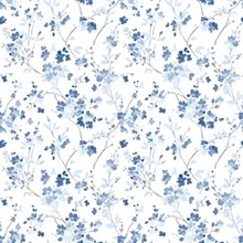 Glinda Navy Blue Floral Trail Wallpaper