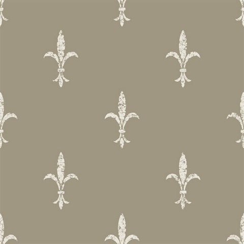 Glint & Cream Fleur De Lis Wallpaper