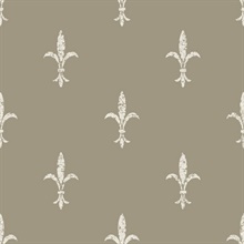 Glint & Cream Fleur De Lis Wallpaper