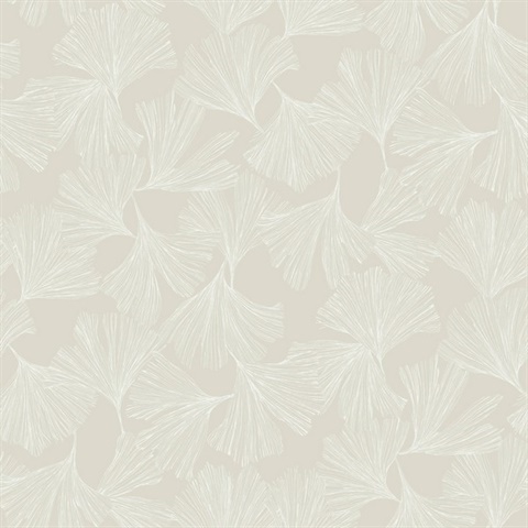 Glint Ginkgo Toss Modern Leaf Wallpaper