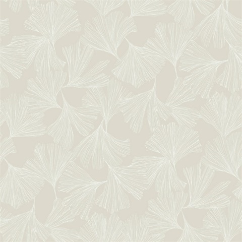 Glint Ginkgo Toss Modern Leaf Wallpaper