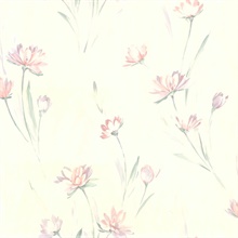 Gloria Eggshell Floral Wallpaper
