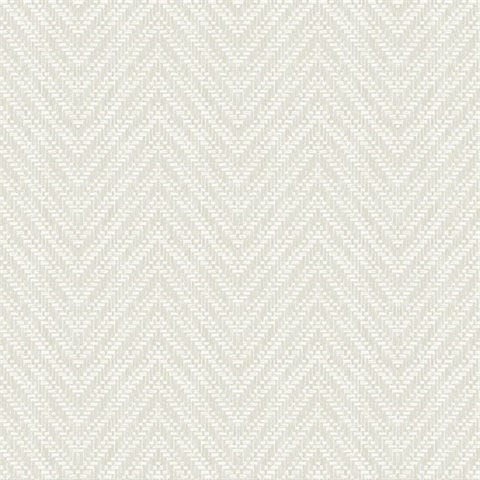 Glynn Silver Chevron Textured Basketweave Wallpaper