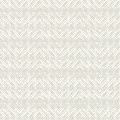 Glynn Silver Chevron Textured Basketweave Wallpaper