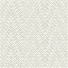 Glynn Silver Textured Faux Basket Weave Chevron Wallpaper