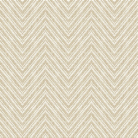 Glynn Wheat Chevron Textured Basketweave Wallpaper