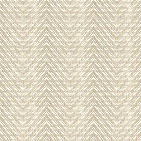 Glynn Wheat Chevron Textured Basketweave Wallpaper