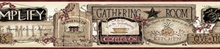 Gold Alfred Red Gathering Room Signs Border