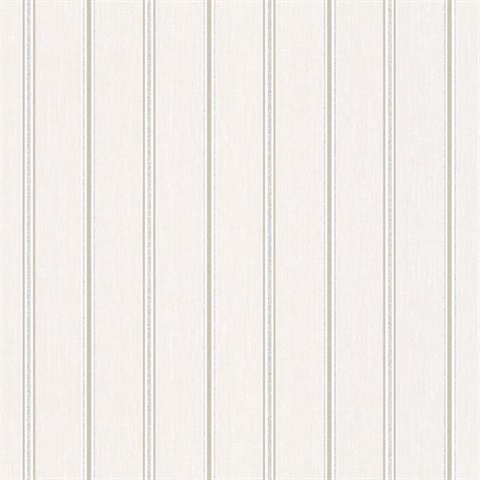 Gold & Beige Thin Glitter & Metallic Stripes Wallpaper