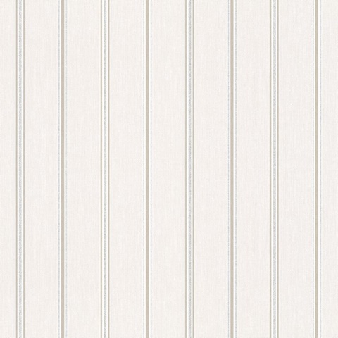 Gold & Beige Thin Glitter & Metallic Stripes Wallpaper