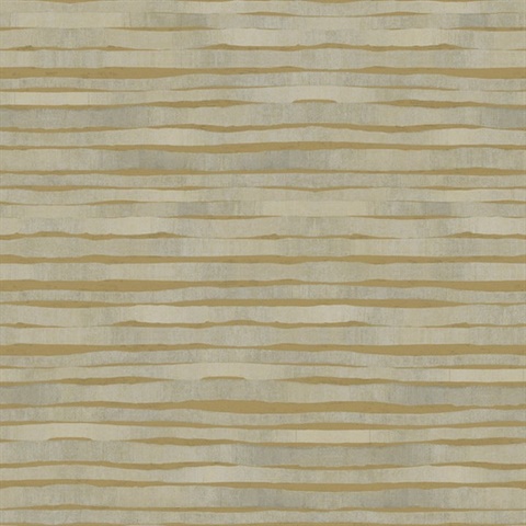 Gold  Dreamscapes Horizontal Modern Stripe Wallpaper