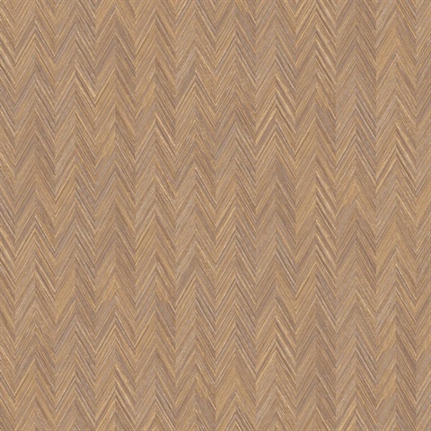 Gold Fiber Small Chevron Weave Wallpaper