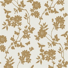 Gold Flutter Vine Foiled Floral & Butterfly Wallpaper