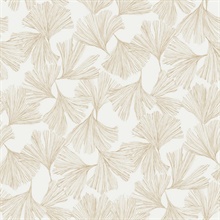 Gold Ginkgo Toss Modern Leaf Wallpaper