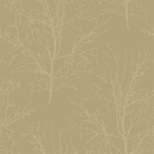 Gold Glass Bead Frozen Branches Wallpaper