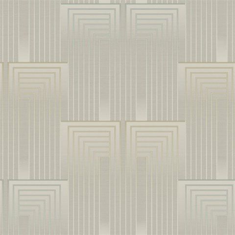 Gold & Grey Vanishing Gradient Foil Wallpaper