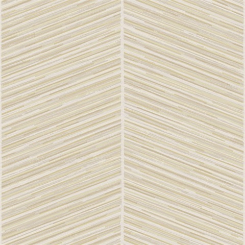 Gold Large Textured Painstroke Chevron Stripe Wallpaper